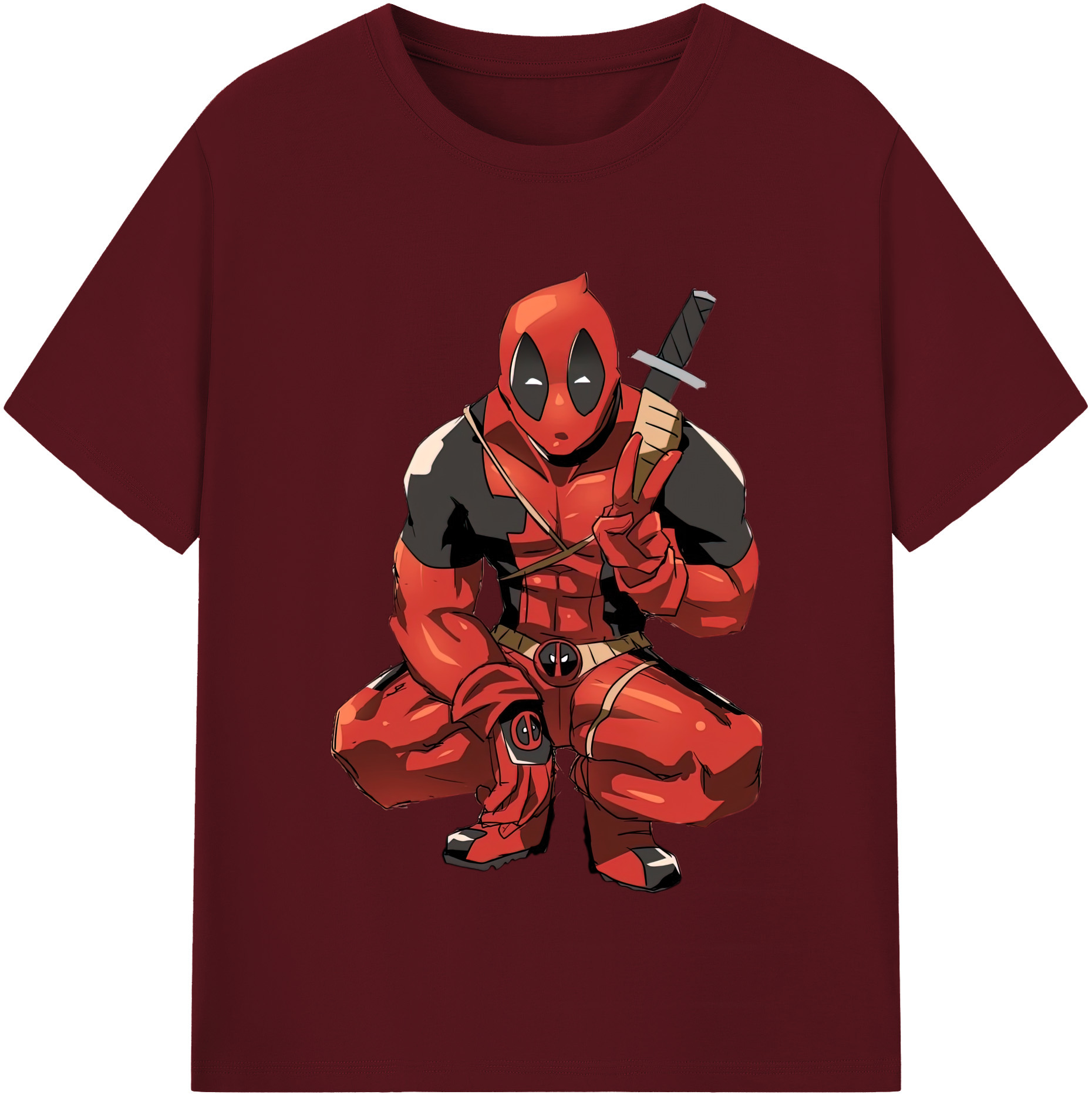 （画像用） Deadpool デッドプール 綿100％半袖Tシャツ（フロントプリント）